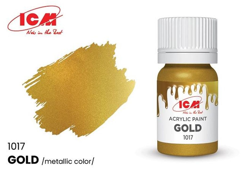 ICM 1017 - METALLIC COLORS Gold bottle 12 ml - Neu