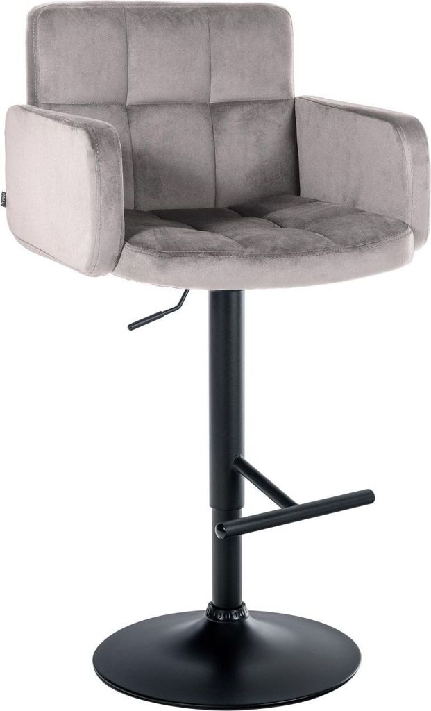 Barhocker Los Angeles Samt schwarz grau