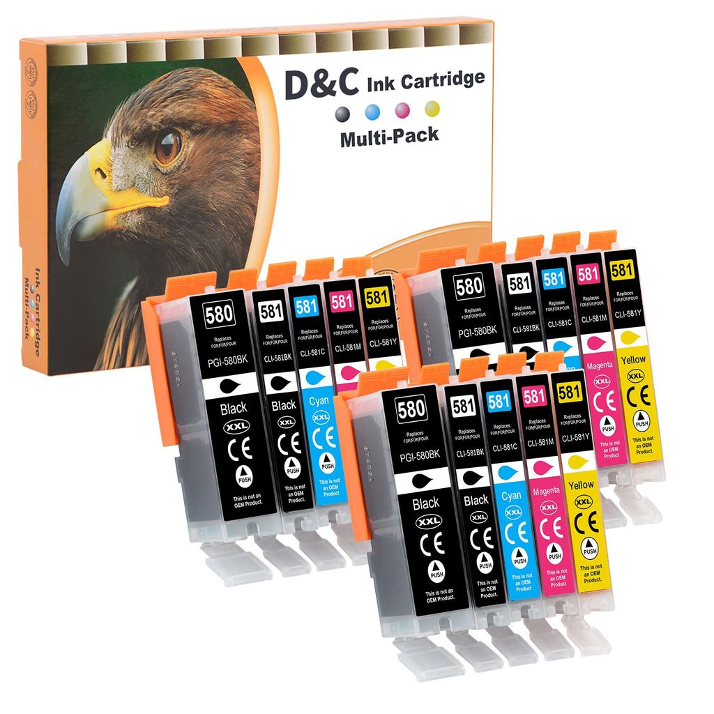 DC 15x PGI-580 CLI-581XXL Druckerpatronen Kompatibel mit Produktbild 