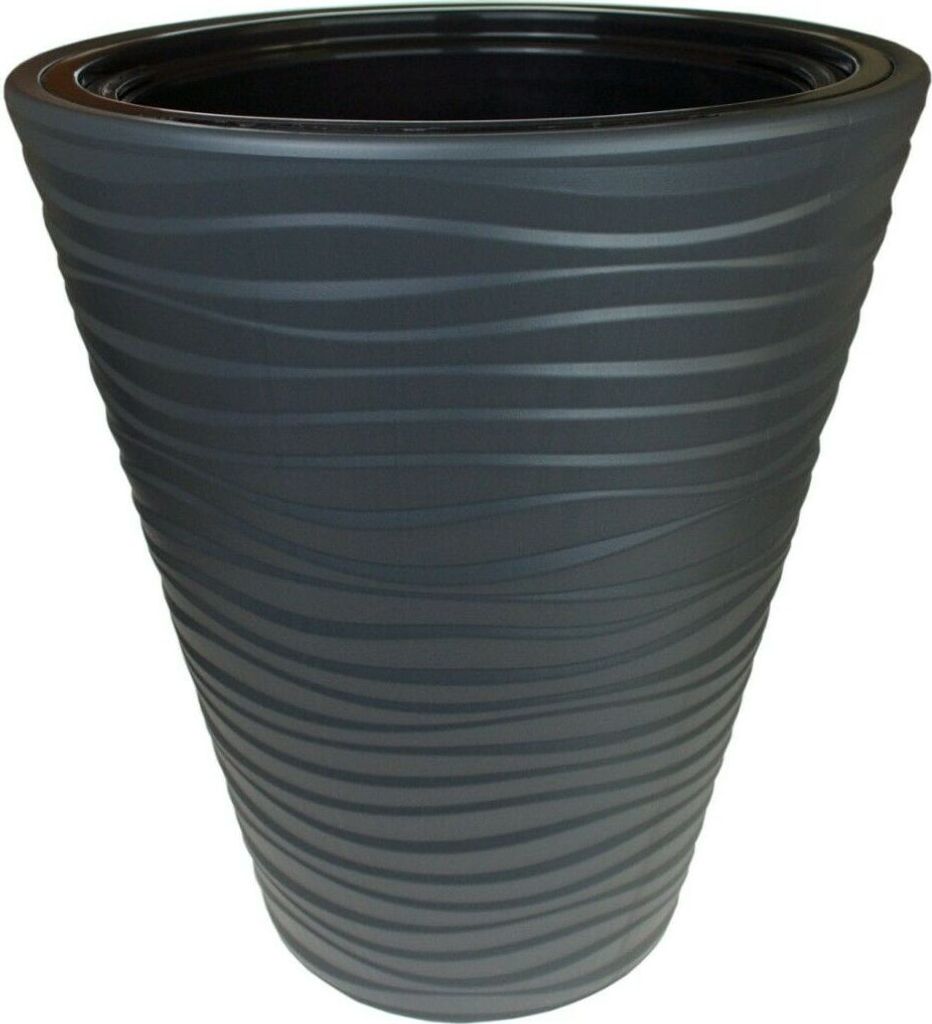 Blumentopf Blumenkübel inkl Einsatz , Anthrazit , H= 39cm, Sahara