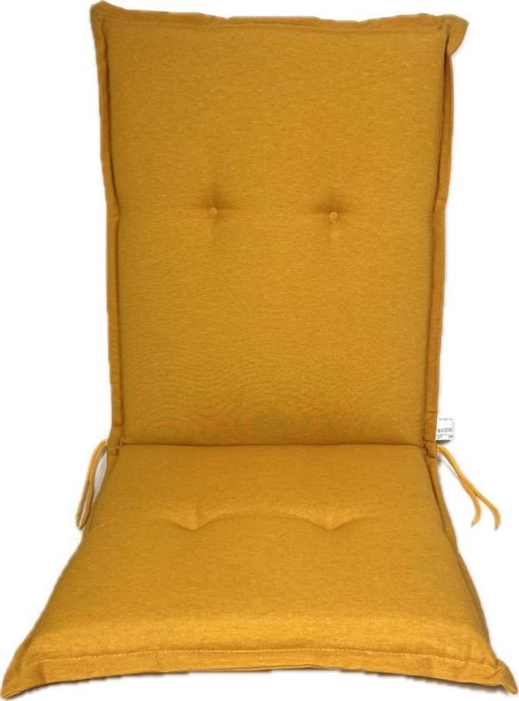 Madison Tuinstoelkissen für hohe Rückenlehnen 50x123 cm, gelb, wasserabweisend, 50% Baumwolle, 50% Polyester