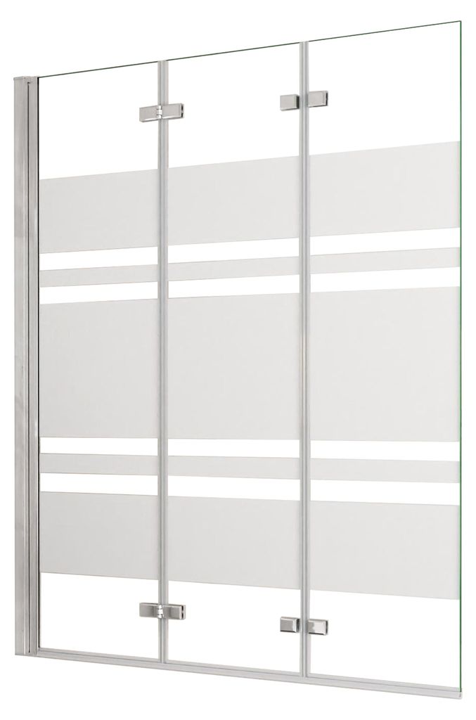 Duschspa 140x140cm Streifenglas Badewanneaufsatz 3-teilig Produktbild 
