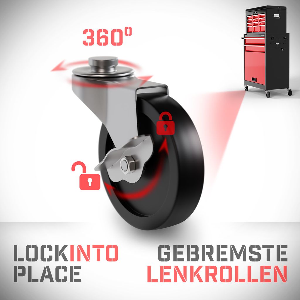 TIMBERTECH® Werkstattwagen auf Rollen - leer, 2 Schubladen Produktbild 4