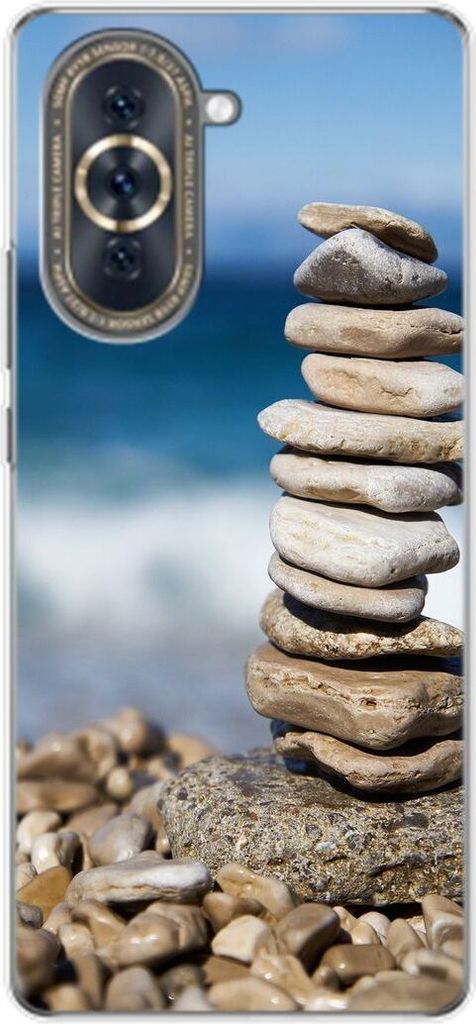 König Design Hülle kompatibel mit Huawei nova 10 Kunststoff Soft Handyhülle - Handy Case Steine