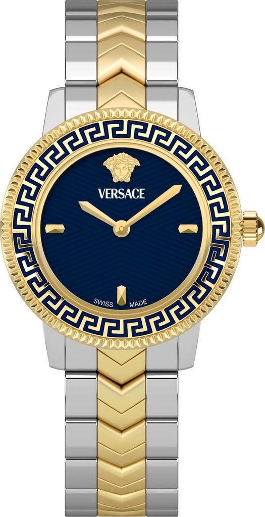 Versace Uhr Damen V-Icon Bicolor/Blau VEUCA0524