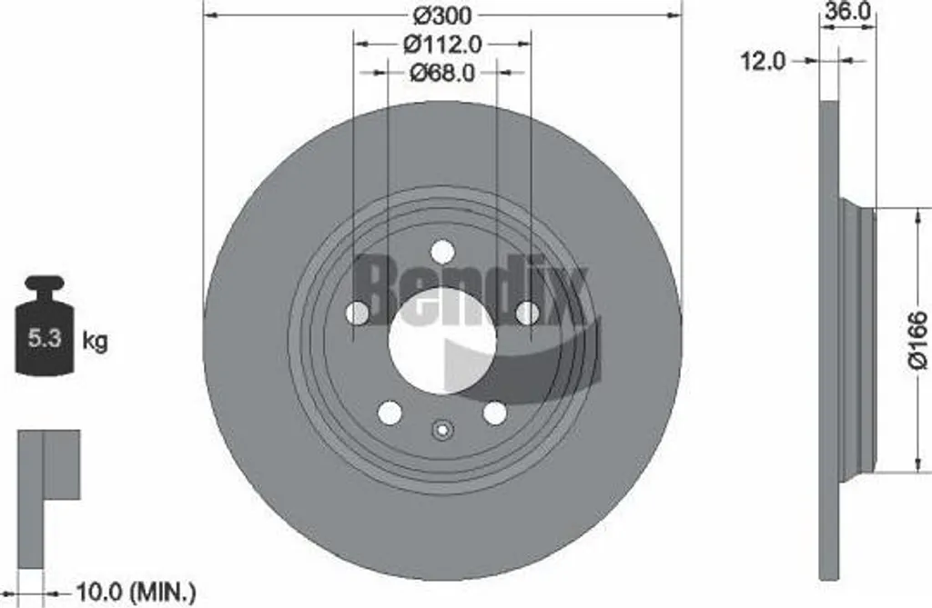 Disque de Frein Anti-Vibration BENDIX BDS1440 pour Audi A4 A6 Q5 OE