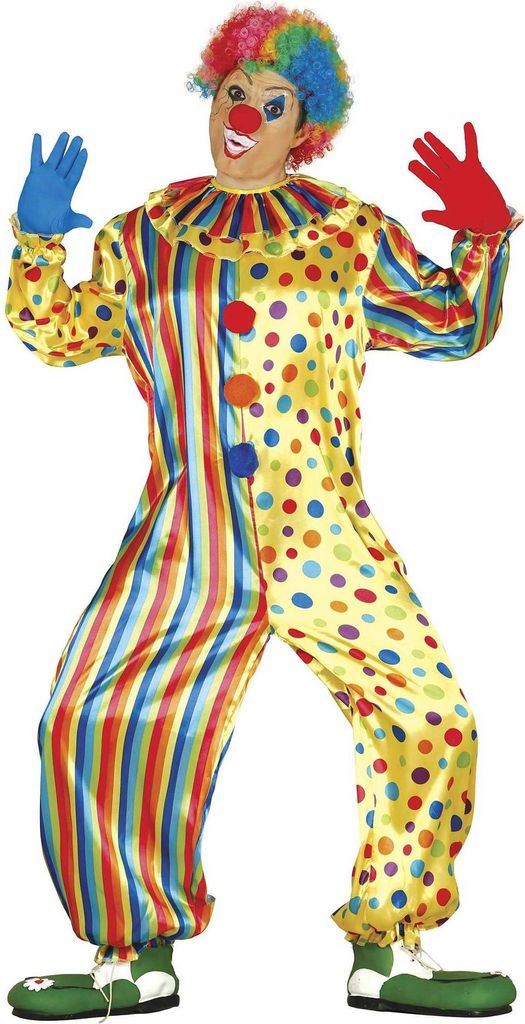 Fiestas Guirca - Clown-Kostüm für Herren FG708 (S) (Gelb/Bunt)