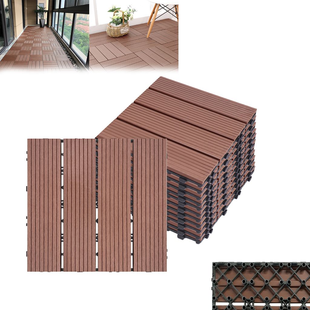 LARS360 22 Stück WPC Fliese, 2qm 30x30cm Terrassenfliesen Produktbild 