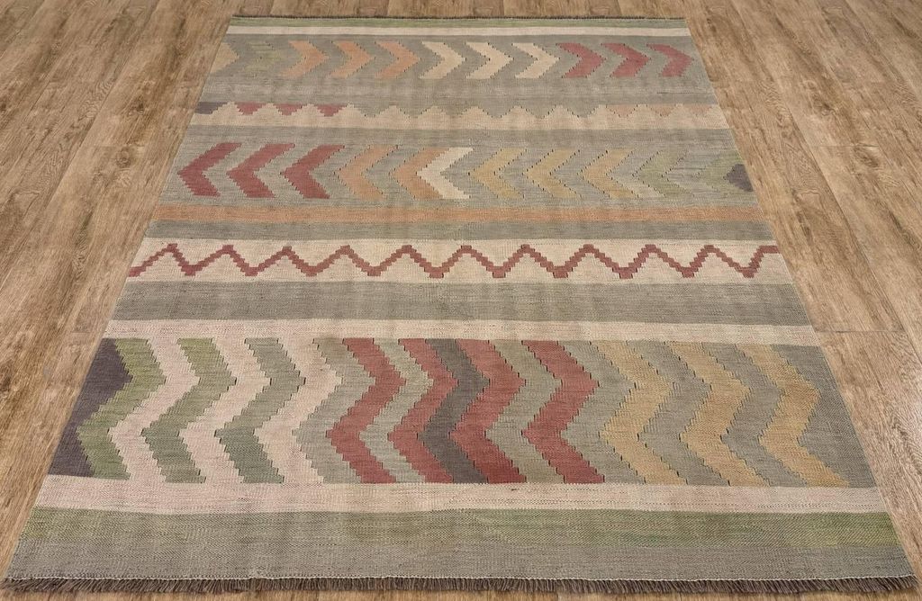 Teppich KELIM ORIGINAL | Farbe: Natur; Größe: 150x192 cm | strapazierfähig und leicht zu reinigen | Wohnzimmer | Schlafzimmer