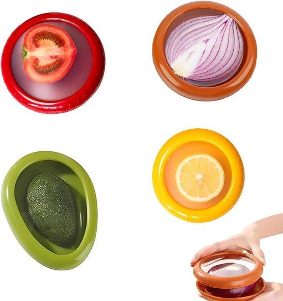 Silikonische Lebensmittelbehälter, 4-teilig, herstellbar, Avocadotransporte für frische Lebensmittel