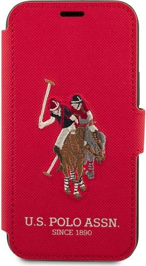 US Polo USFLBKP12SPUGFLRE iPhone 12 mini 5,4" rot Buch Polo Embroidery Collection Handyhülle