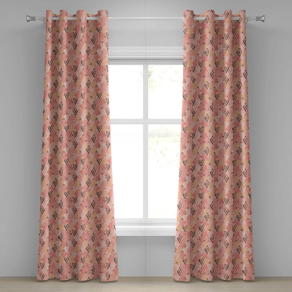 Tende ABAKUHAUS Digital Print Corallo e Cuori 280x175 cm