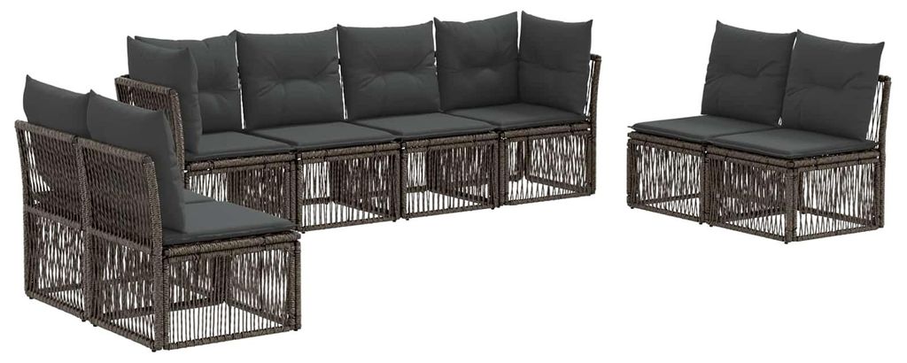 Ensemble de canapés de jardin vidaXL, 8 pièces, gris, en Image du produit 