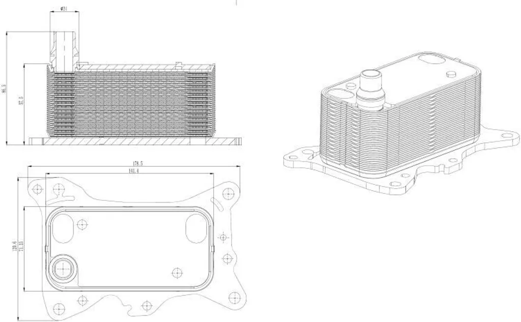 Refroidisseur d'huile NRF 31835 pour Mercedes Classe A W176 et GLA X156
