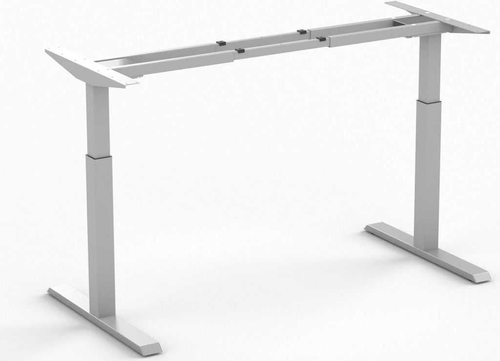 Elektrischer Sitz-Steh-Schreibtisch Steelforce 370 (Silber Frame/Ohne Arbeitsplatte)