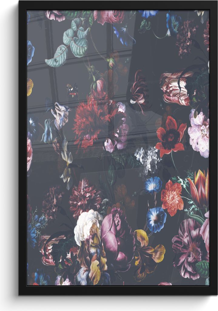 MuchoWow MuchoWow Gerahmtes Poster Blumen - Farben - Kunst 40x60 cm - Poster mit zchwarzem Bilderrahmen - Papierdruck - Wandbilder