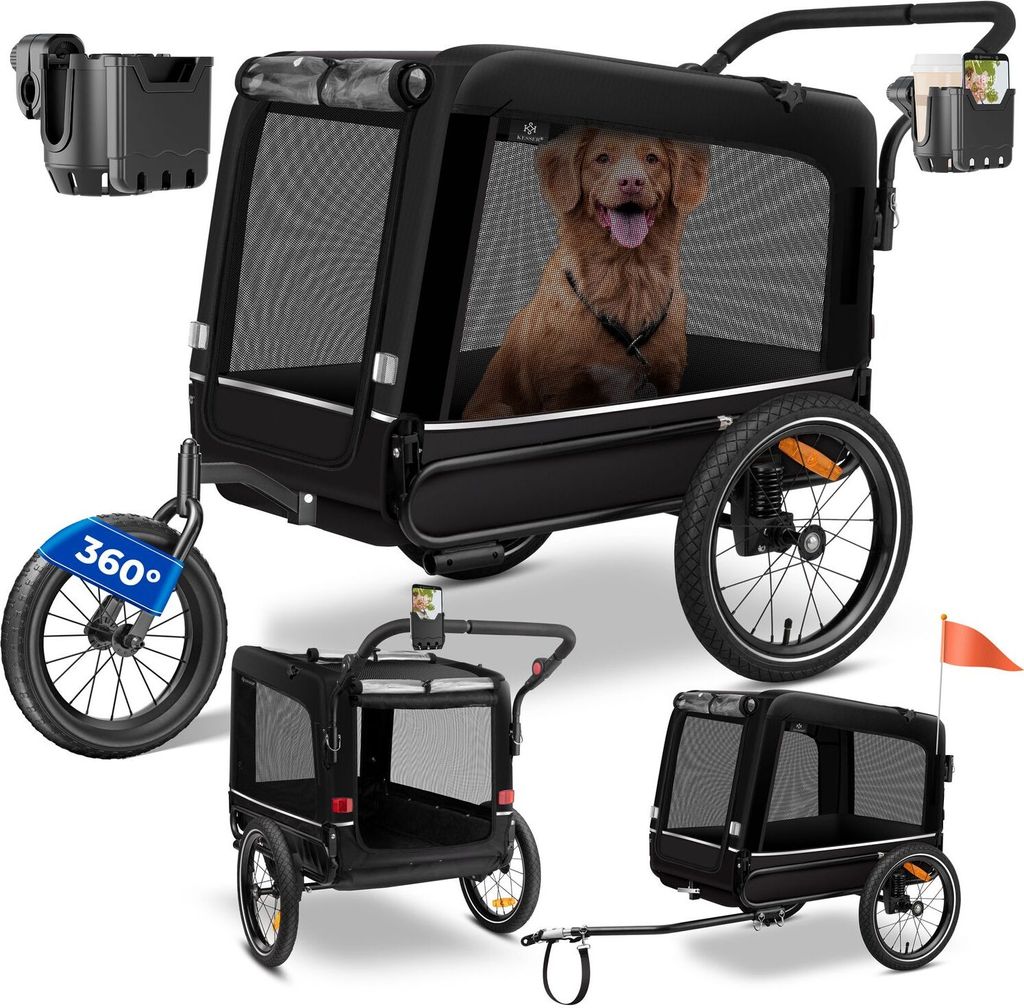 KESSER® Hundeanhänger Boxer 3-in-1 Hundebuggy & Jogger Produktbild 