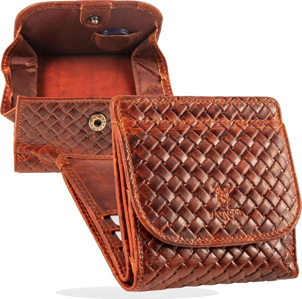 Mini Geldbörse Portmonee Brieftasche Herren Klein Leder | Kleines Portemonnaie mit RFID Blocker | Geldtasche Damen-Geldbörsen mit Geschenkverpackung