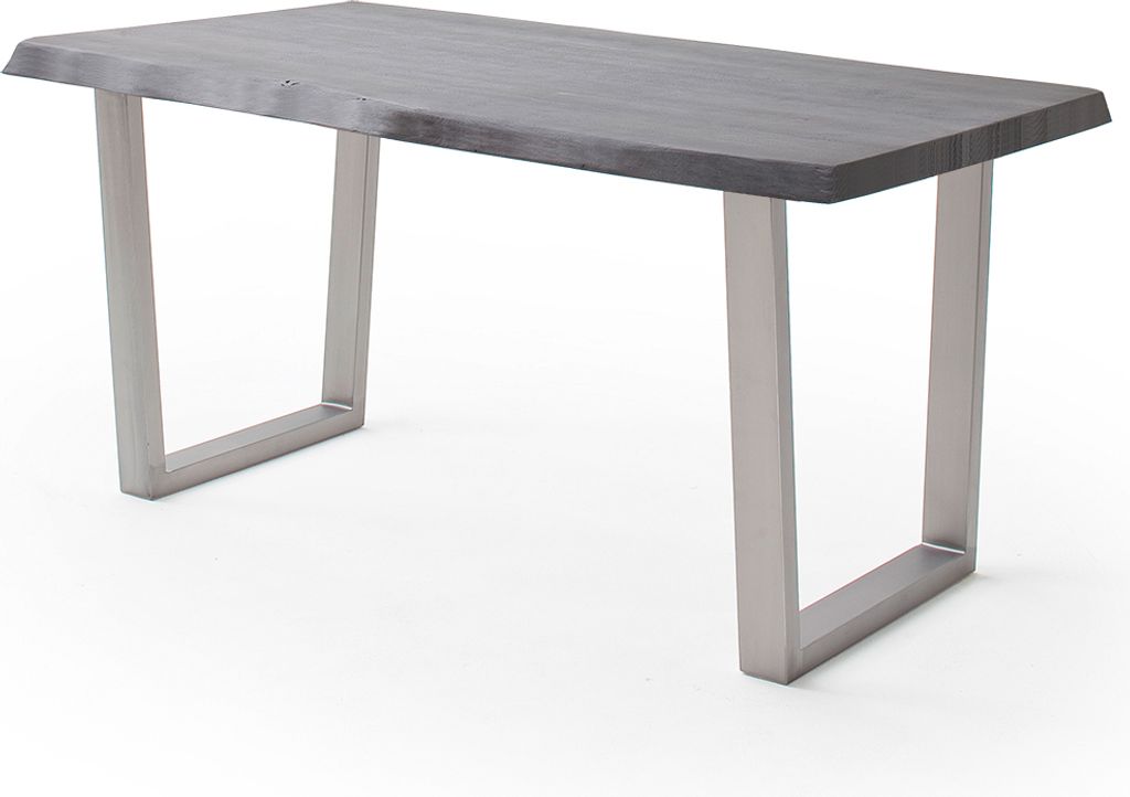 Esszimmer Tisch 220x100 cm, Akazie massiv, grau sandgestrahlt - COSENZA-06