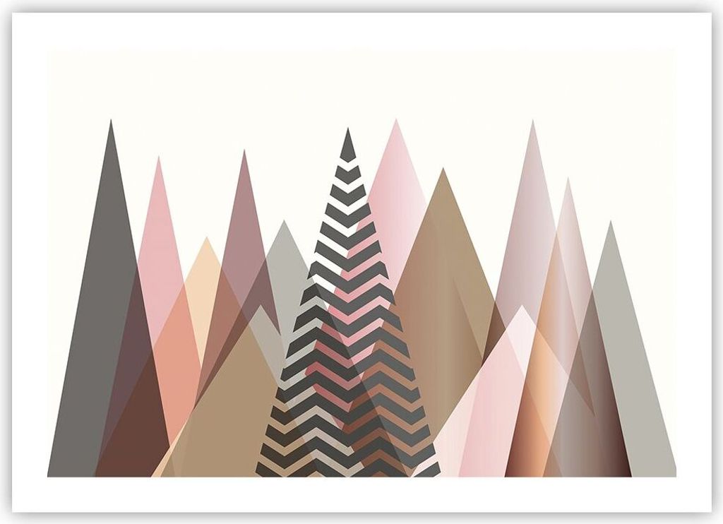 Poster - Poster ohne Rahmen - Berge Dreiecke Abstraktion - 70x50 cm - Wand Bild - Wanddeko - Wandbilder - Kunstposter - Wandposter - Bilder - Kunst...