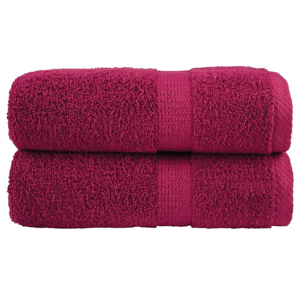 Möbel Premium-Gästetücher SOLUND 2 Stk. Bordeaux 30x50 cm 600 g/m² - Duschtücher 137206