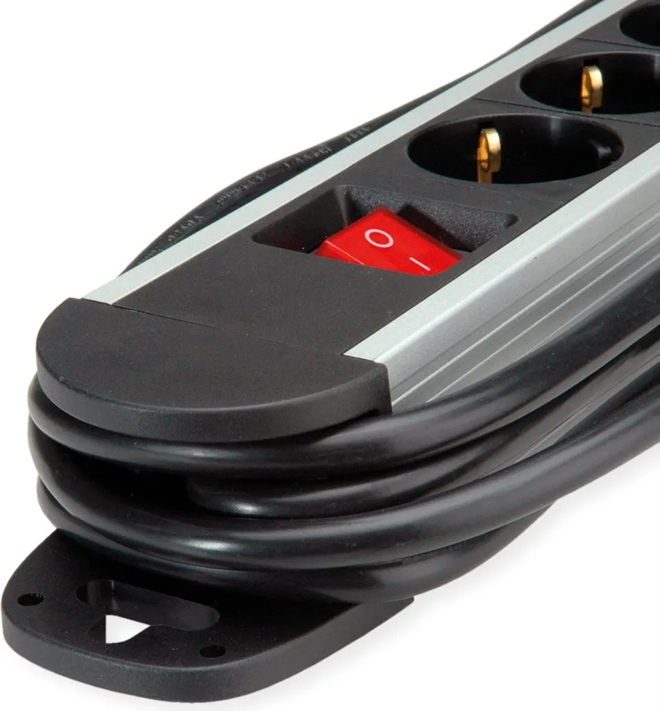 Multiprise 6 Trous en Aluminium Robuste avec Câble de 3m et Interrupteur - 2