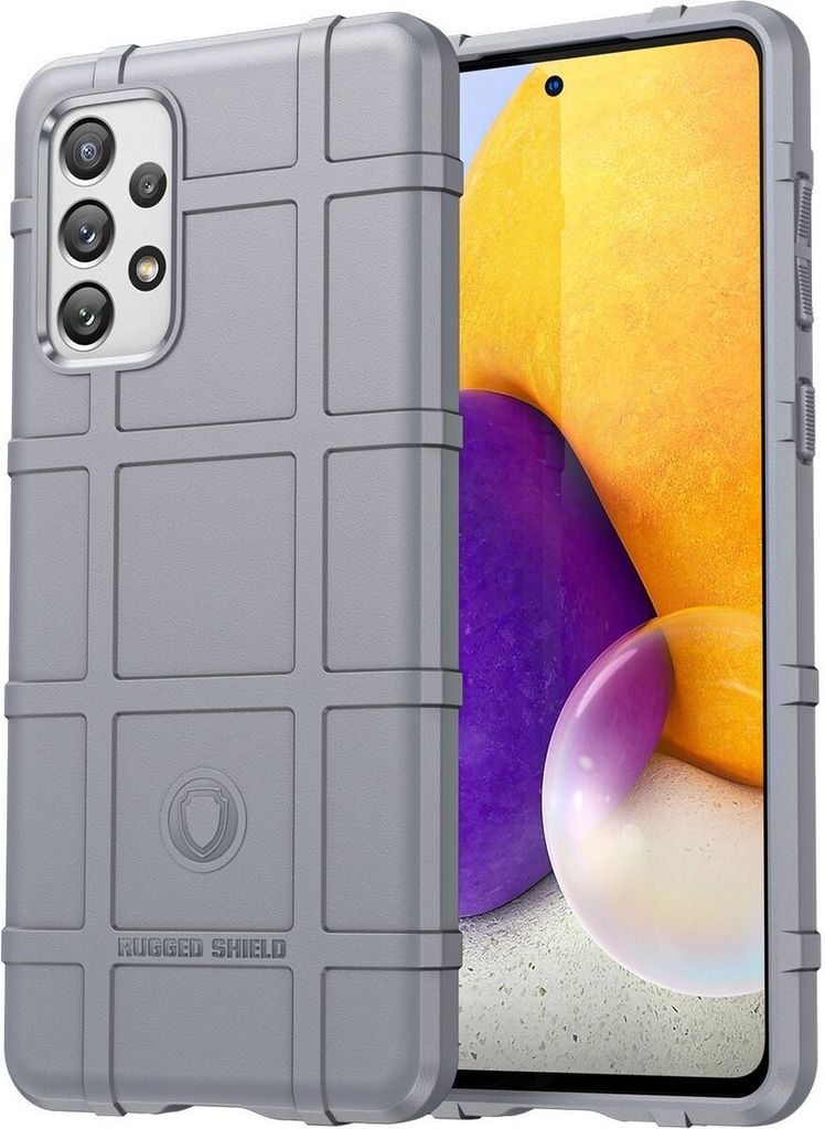Mobigear Rugged Shield Samsung Galaxy A73 Hülle Flexibles TPU Backcover Stoßfest - Grau
