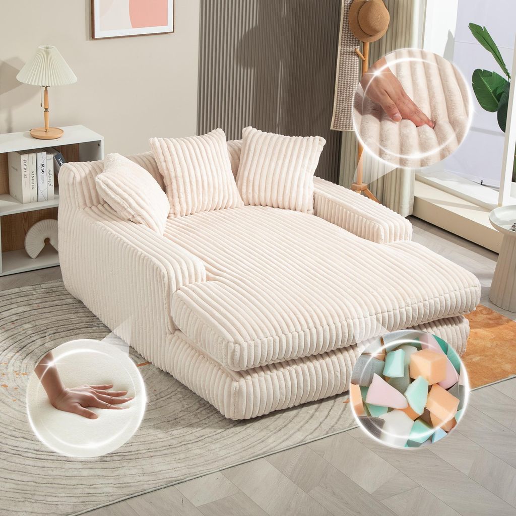 Sweiko Canapé-lit moderne en velours côtelé Cloud Couch Image du produit 