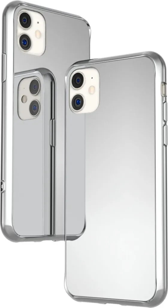 NALIA Cover Specchio iPhone 11 Silver | Luxury Tempered Glass Case