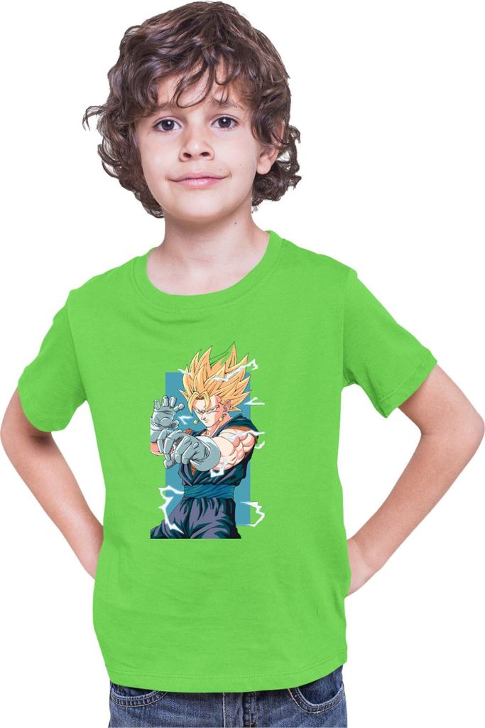 Kinder T-Shirt Dragon Anime Manga Ball Z Gogeta, 12-13 Jahr - 152 / Lime