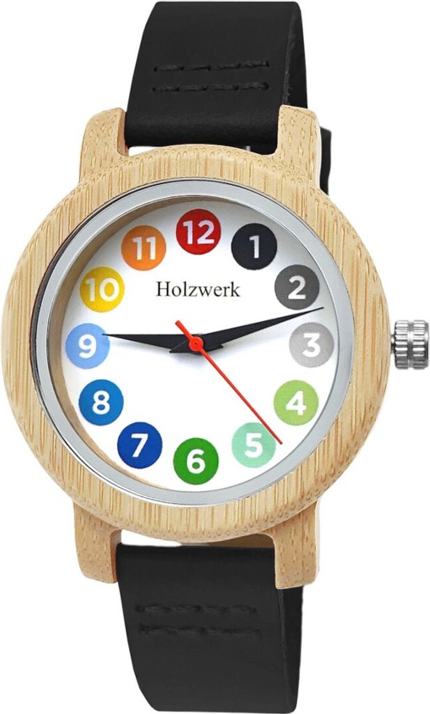 Holzwerk LIL RAINBOW BLACK bunte kleine Kinder Leder & Holz Produktbild 