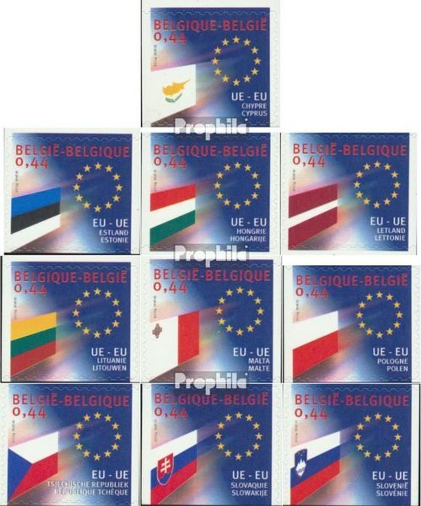 Briefmarken Belgien 2004 Mi 3342-3351 (kompl.Ausg.) postfrisch Erweiterung der EU
