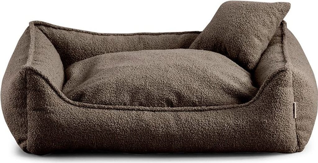 Hundebett Grosse Hunde Bear - Hundekissen Waschbar - Inklusive kleines Kissen - Farb- und Größenwahl (S - 65x55, Braun)