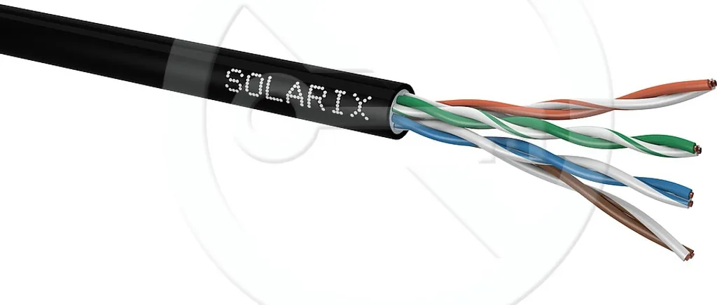 Câble réseau Solarix CAT5e UTP extérieur PE 305m avec gel d'étanchéité
