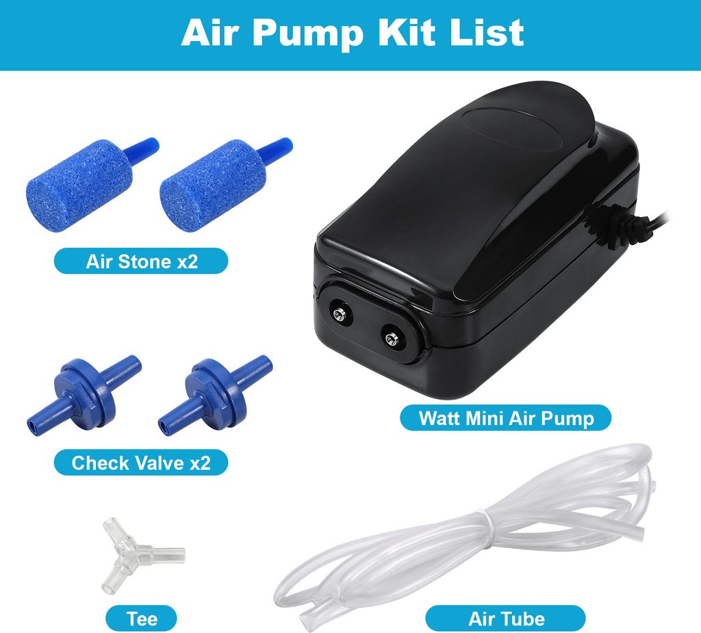 ITIY Commercial Aquarium Air Pump, 10W Ultra Quiet Rainproof Aquarium Oxygen Pump, Adjustable Fish Tank Whisper Aerator Kit For Pond Aquaculture Garden Reservoirs With Accessories