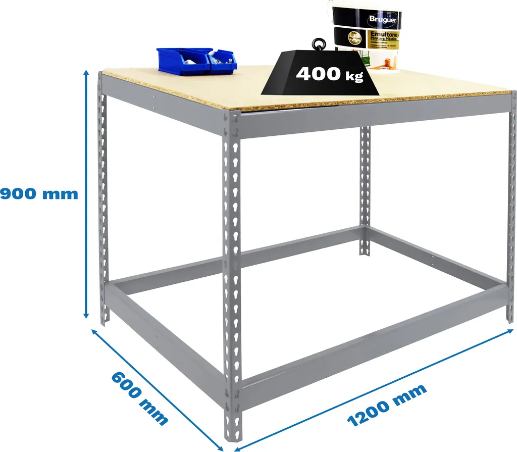 Établi Simonrack Simonwork Basic 1 Argenté 120x60x90 cm pour Garage