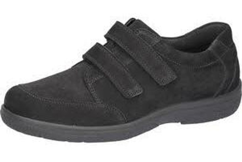 Halbschuh Ken Schwarz Leder/Textil Weite K Klettverschluss Produktbild 