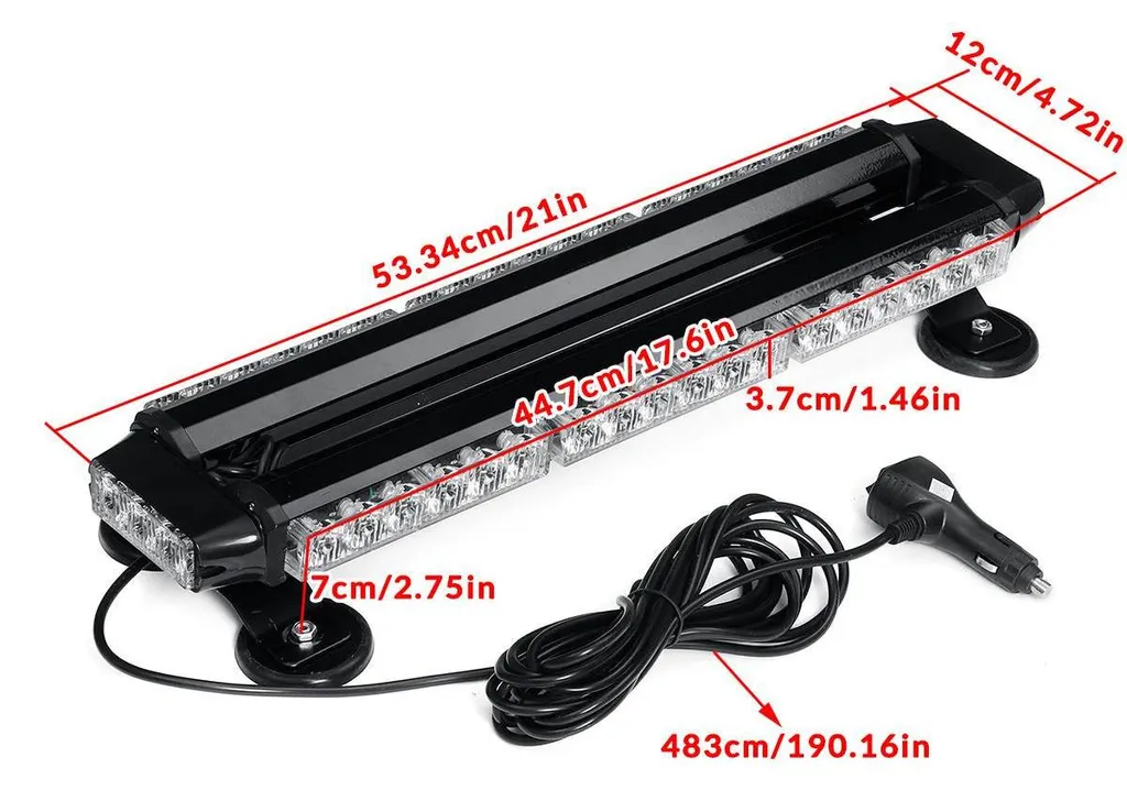 Feu flash 42 LED double face puissant avec fixation magnétique forte