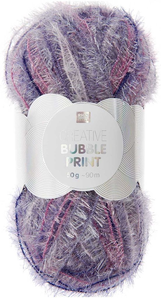 Rico Design Creative Bubble Print Garn 90m 50g für kreative Strickprojekte Aubergine