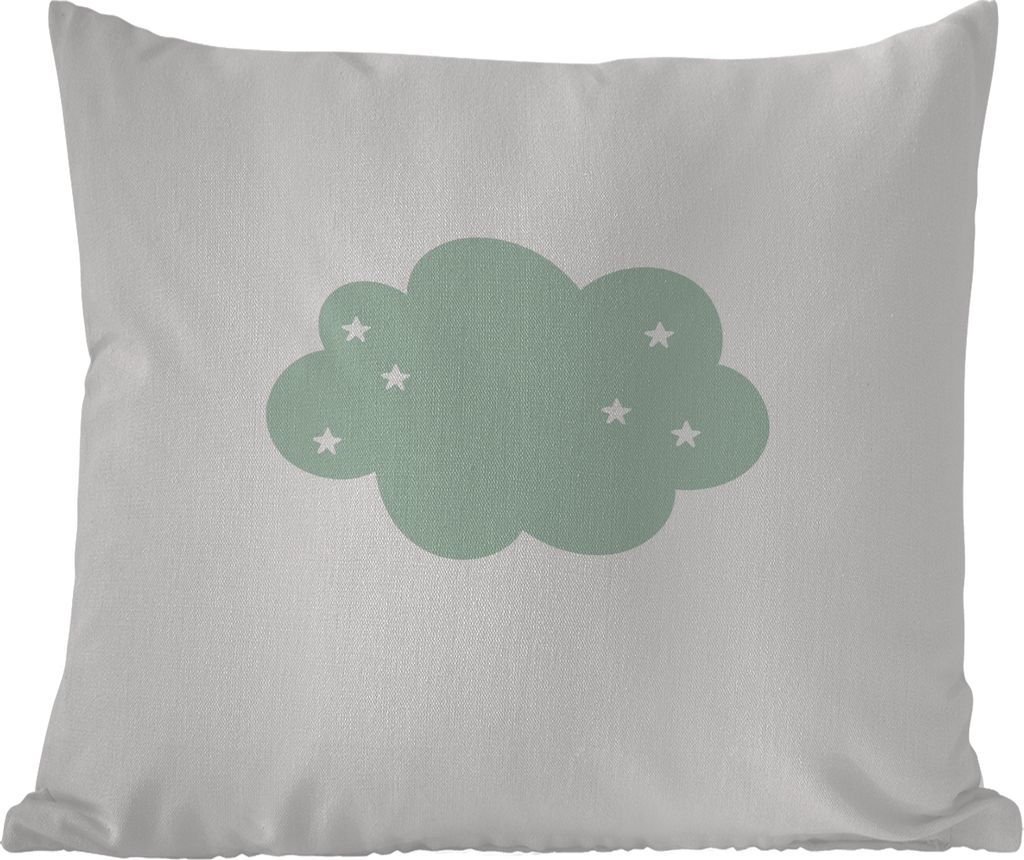 MuchoWow Outdoor Kissen - Wolke - Mädchen - Jungen - Sterne - Pastell - Kind - 45x45 cm - Wetterfest - Lounge Kissen - Fotokissen - Dekoratives ...