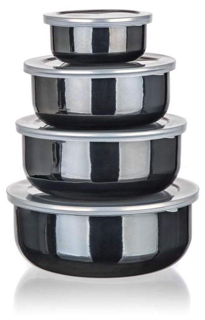 BANQUET Set de bols en émail METALLIC Black, 8 pcs Image du produit 