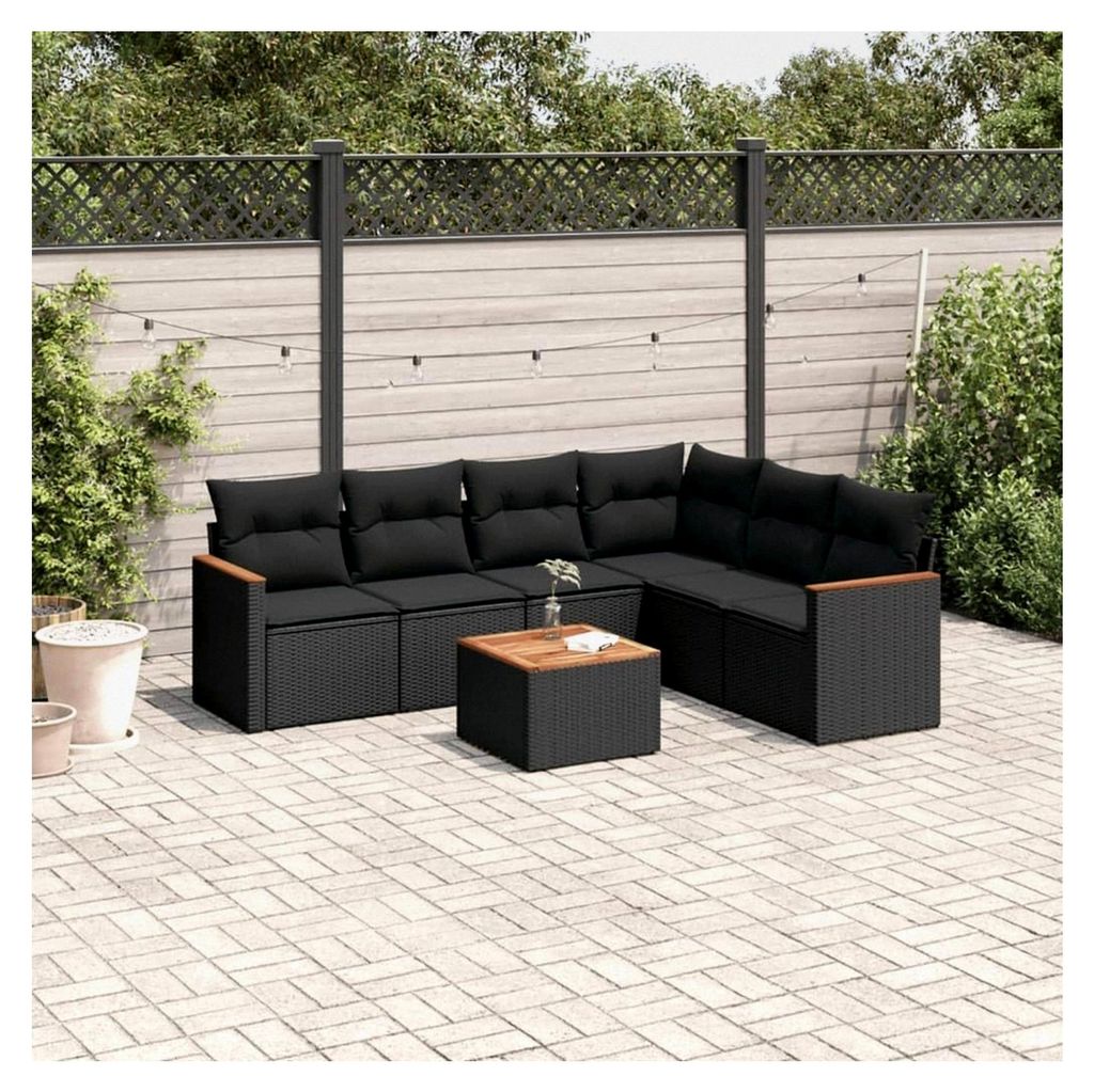 Ecklounge für den Balkon mit Stauraum, Gartenlounge, Rattan Sofa, Outdoor Sitzecke, Balkonmöbel