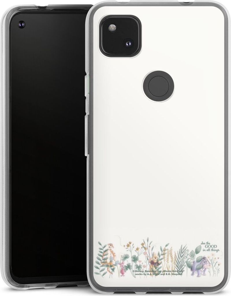 DeinDesign Handyhülle für Google Pixel 4a Silikon Hülle Case Smartphone Schutzhülle Disney Winnie Puuh Eukalyptus