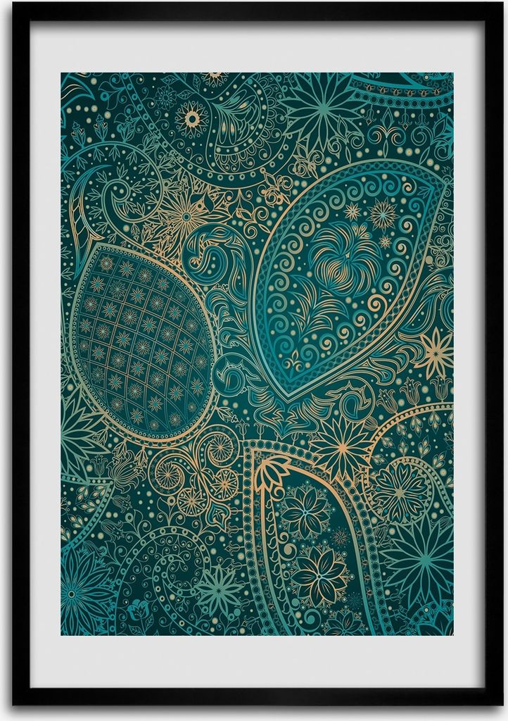 Bild - Bilderrahmen - 50 cm x 70 cm - MDF - Rahmen - Wandkunst Verzierungen