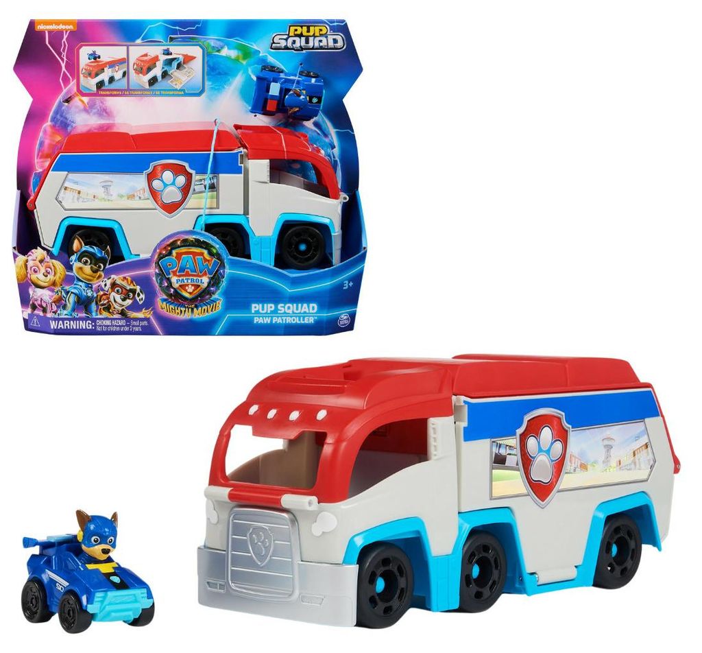 Paw Patrol: Der Mighty Kinofilm, Pup Squad Patroller Teamfahrzeu (mit Chase-Spielzeugauto, Spielzeug)