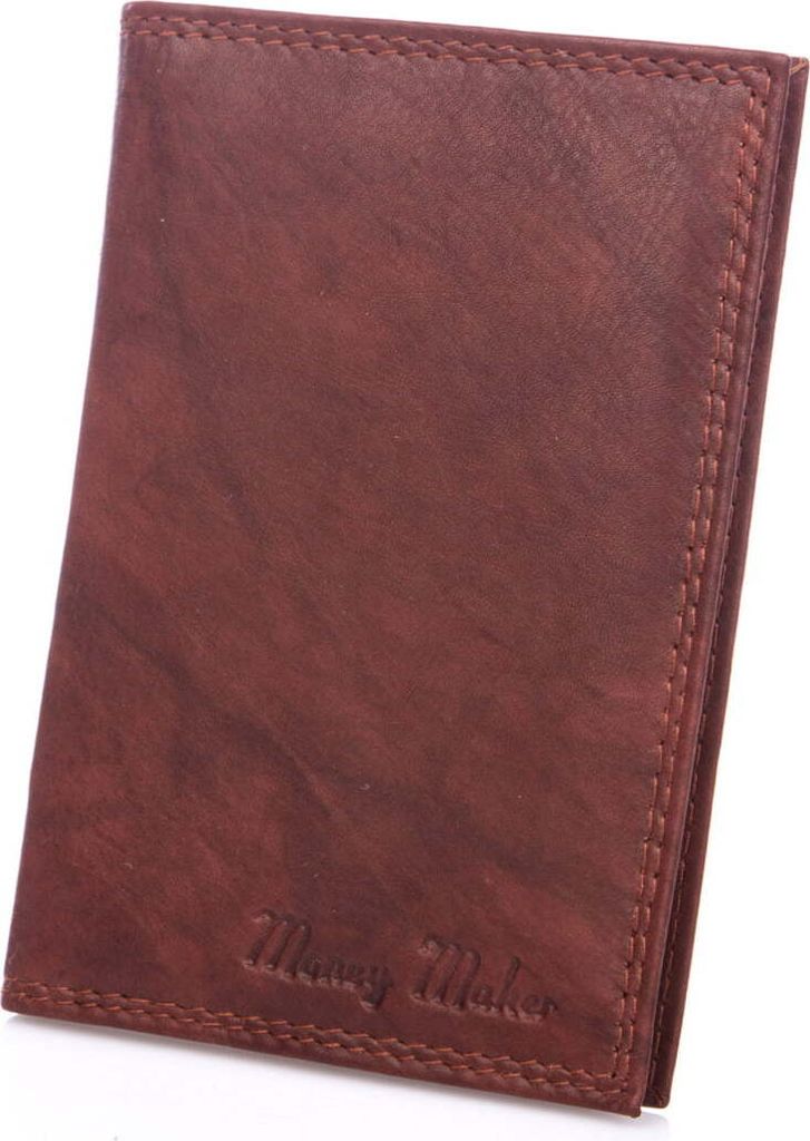 Money Maker Weiches Echt Leder Kartenetui Dokumentenetui Damen und Herren Dunkelbraun