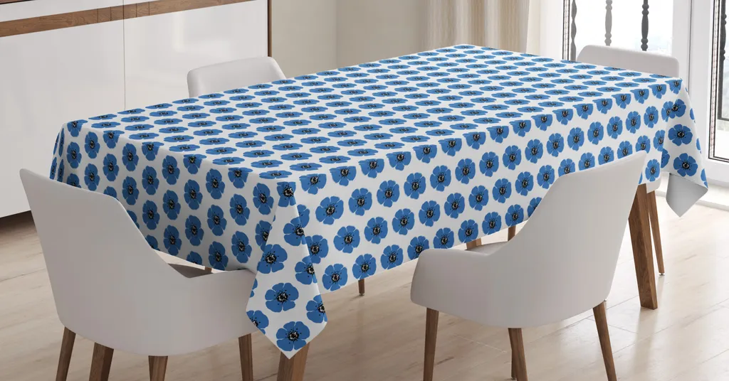 Tovaglia da Esterno ABAKUHAUS 140x200 cm Blu e Grigio Idrorepellente