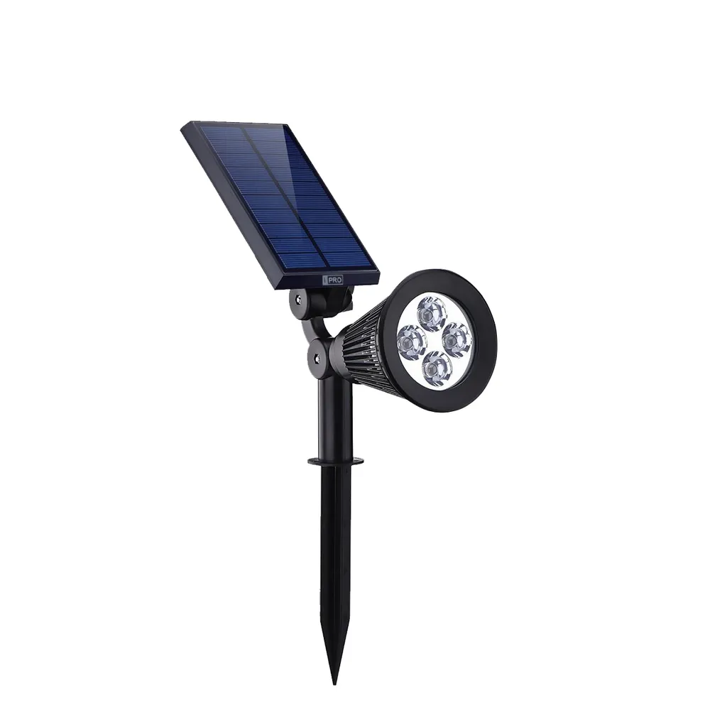 iQtech iPro 4 Lampe Solaire d'Extérieur pour le Sol avec 4 LED 1W