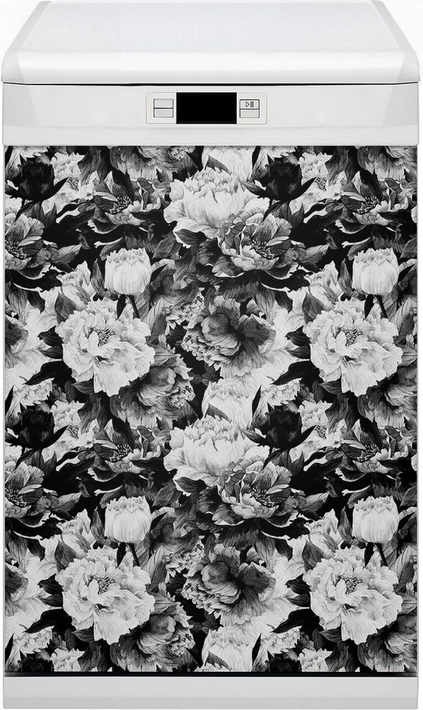 Magnet für Spülmaschine Abwaschbar 45x80 cm Magnet für Spülmaschine Magnetmatte Nachbildung - Schwarze Rosen