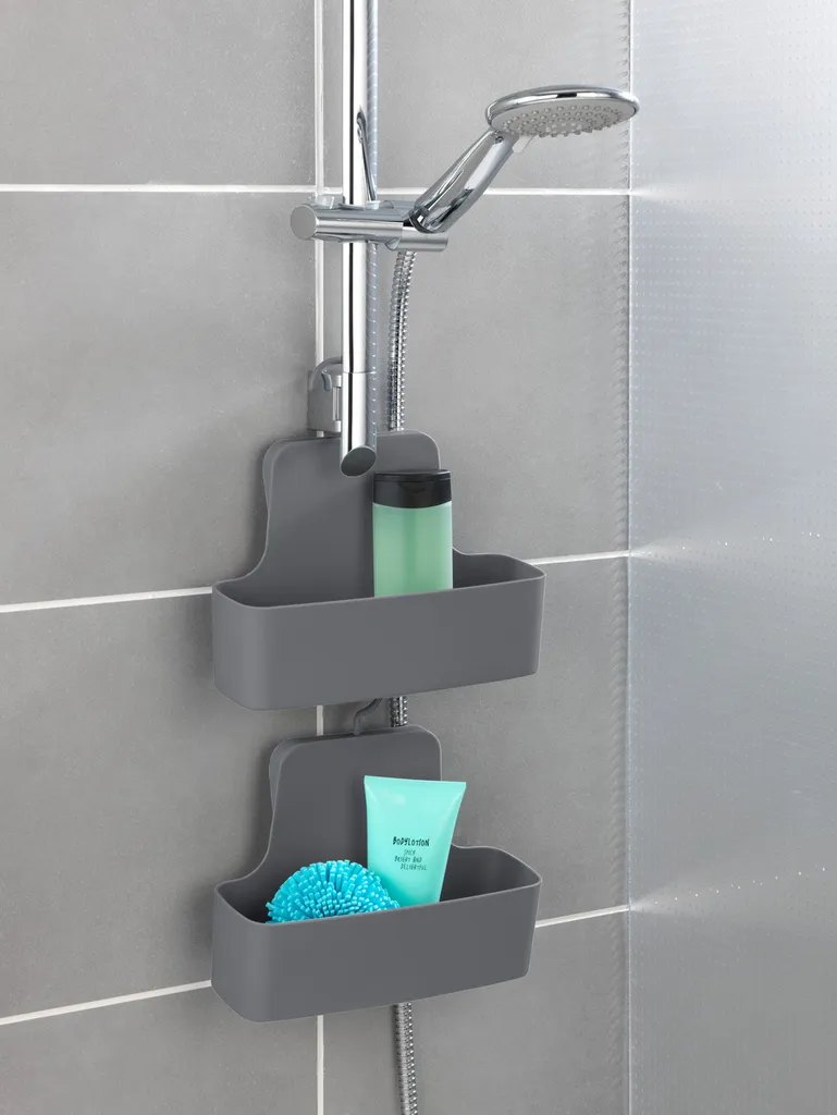 Caddy de douche Barcelona Anthrazit sans perçage pour gagner de la place - 3